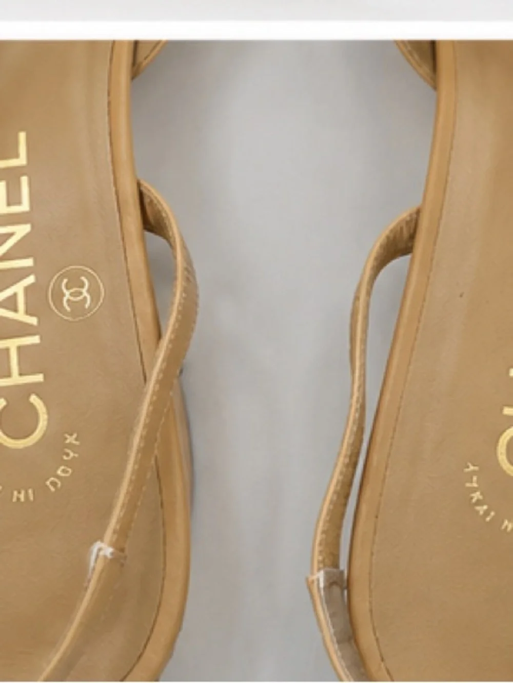 CHANEL Two-Tone Slingback Pumps in Tan and Black
